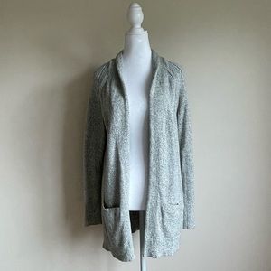 Gap Womens Long Open-Front Cardigan Grey White XS / S